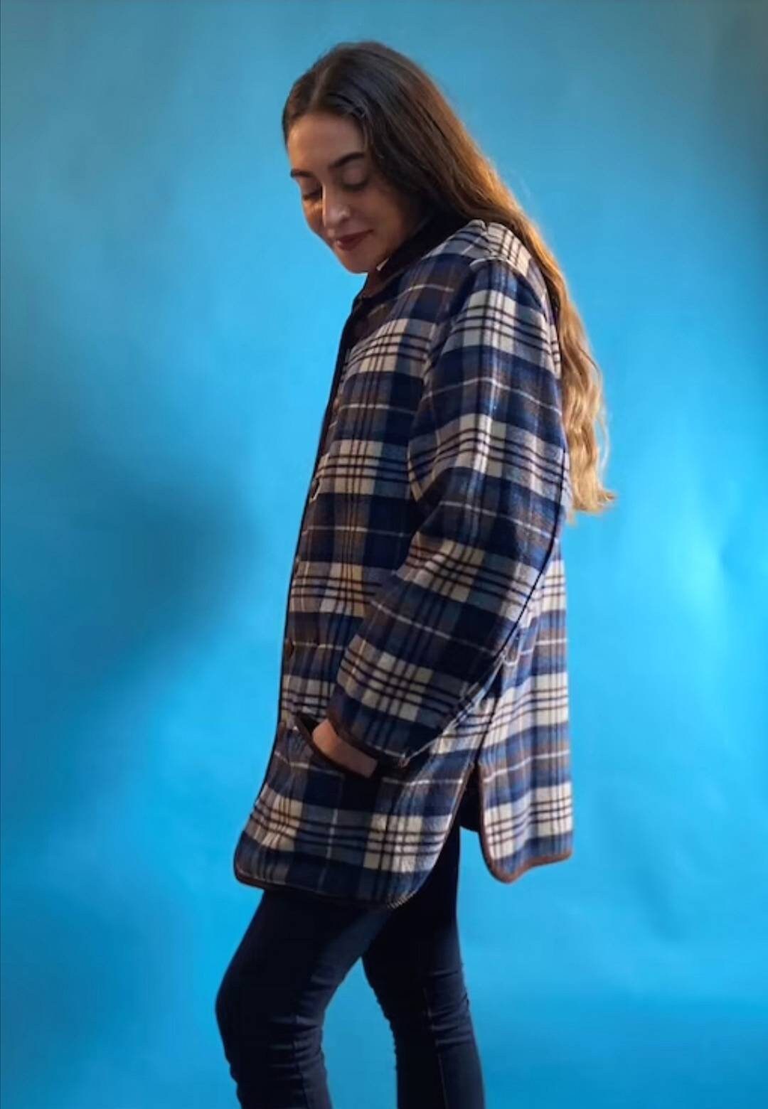 Vintage Reversible Checked Wool Jacket.