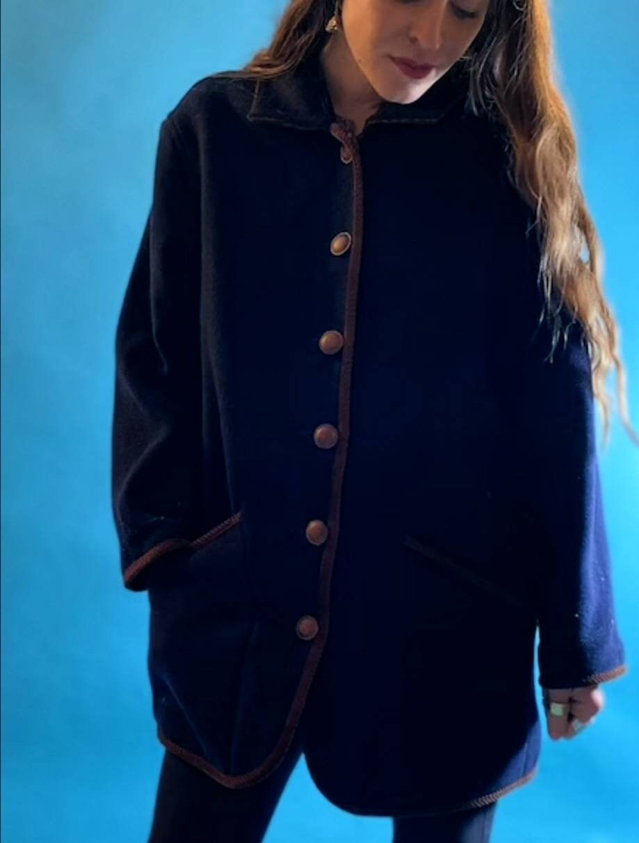 Vintage Reversible Checked Wool Jacket.