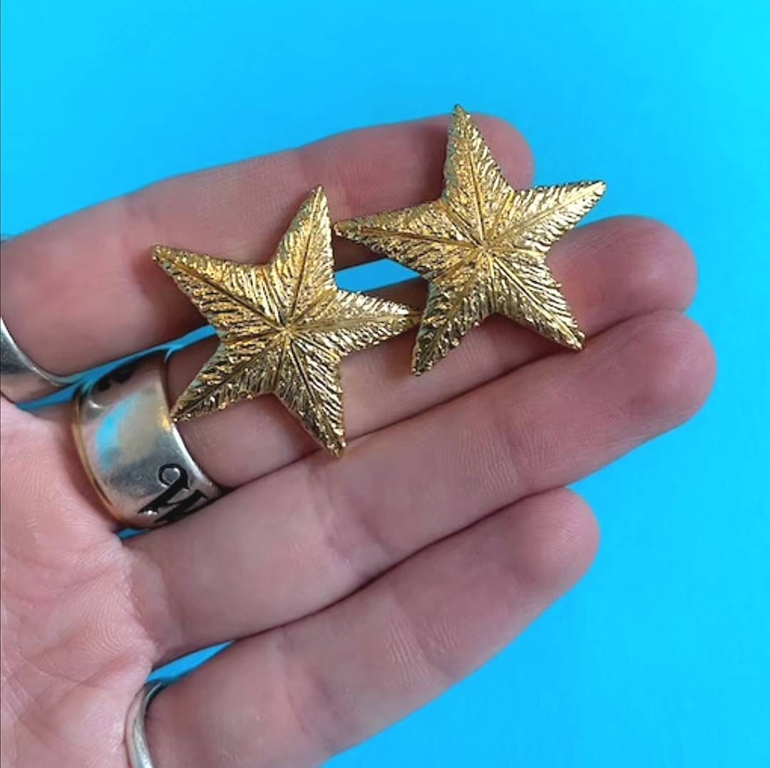 Vintage Gold Plated Starfish Earrings