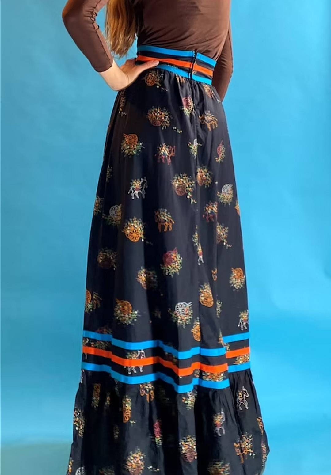 Vintage Folk Maxi Skirt.