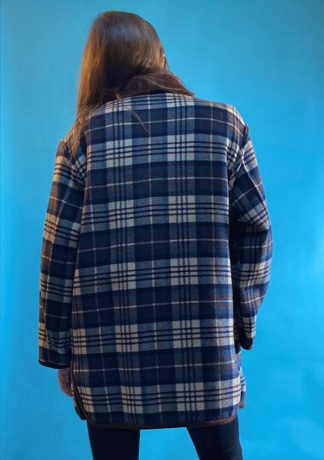 Vintage Reversible Checked Wool Jacket.