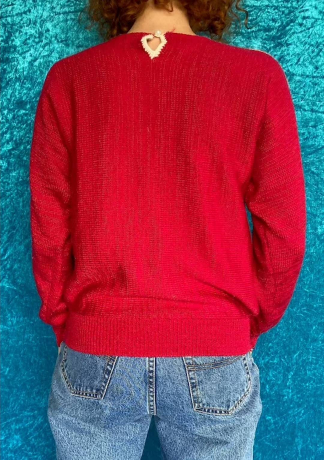 Vintage 1980s Jumper With Gems and Pearls.