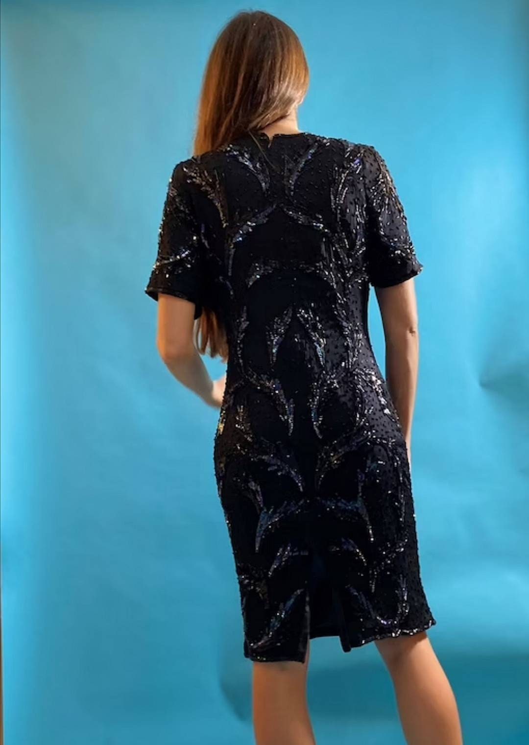 Vintage Sequin Paisley Dress.