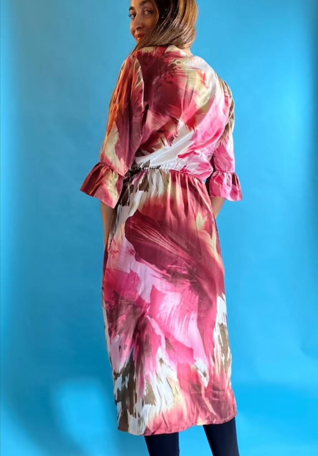 Vintage 70s Floral Pink Dress.