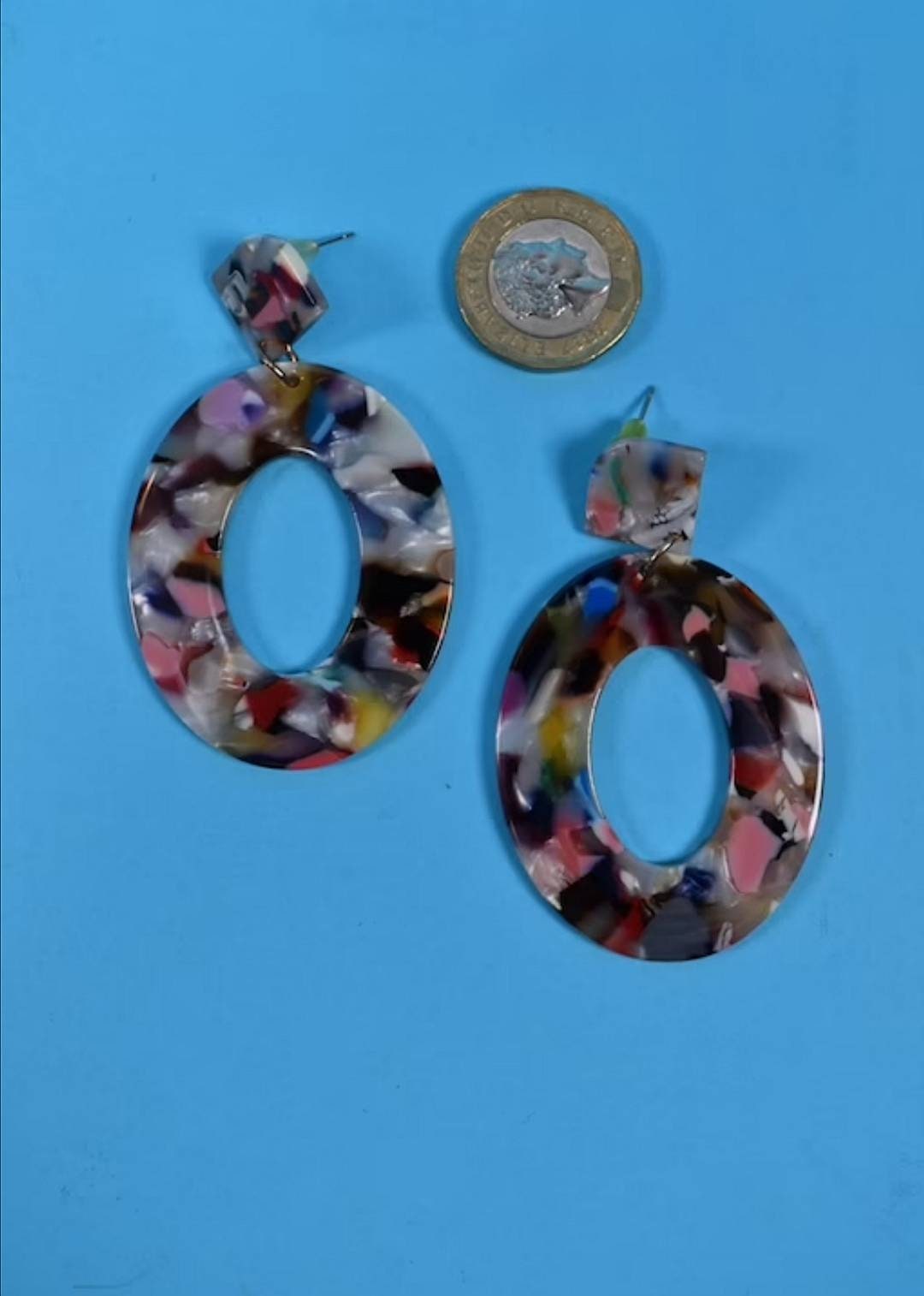 Multicoloured Resin earrings