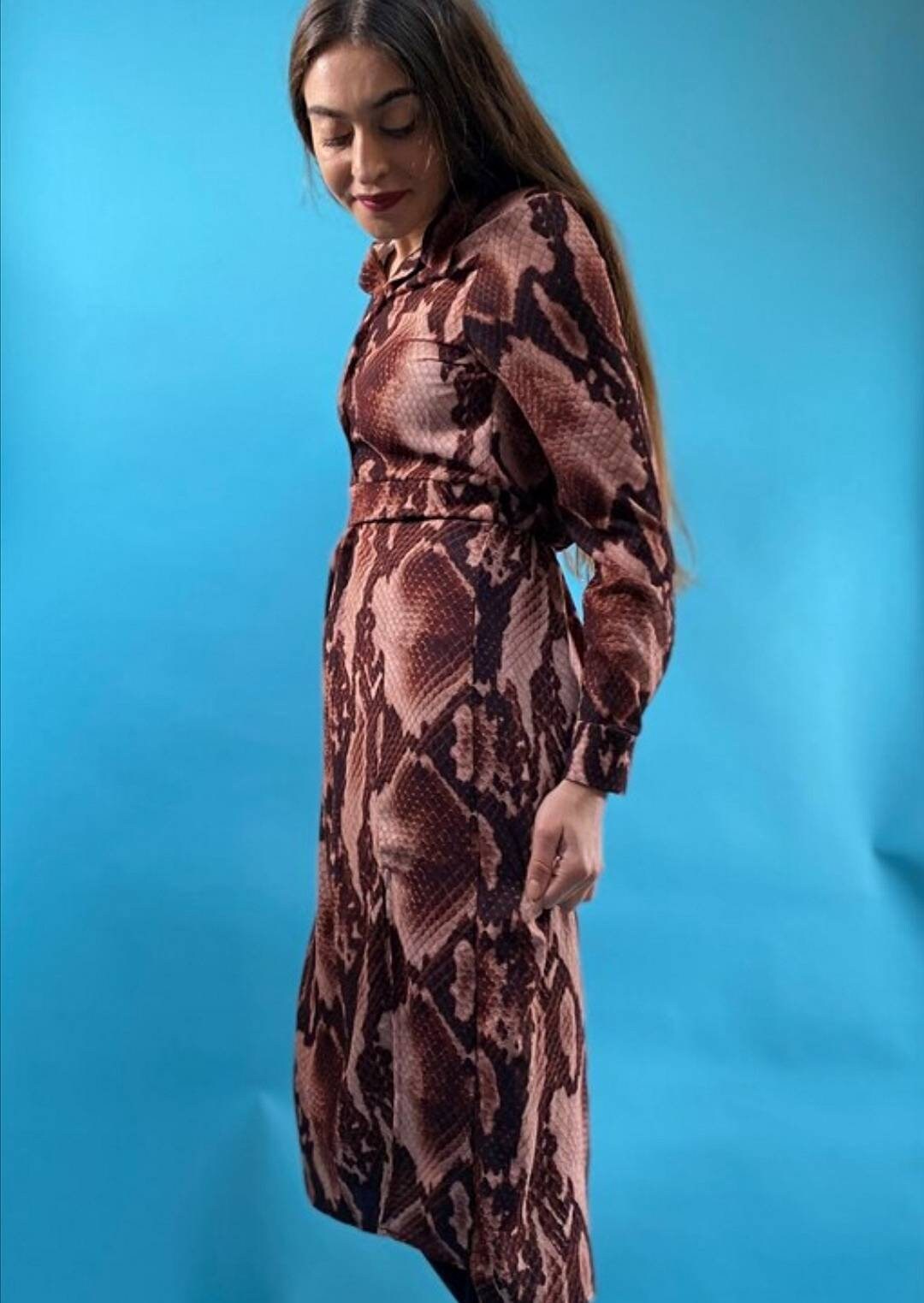 Y2K Snakeskin Print Dress.