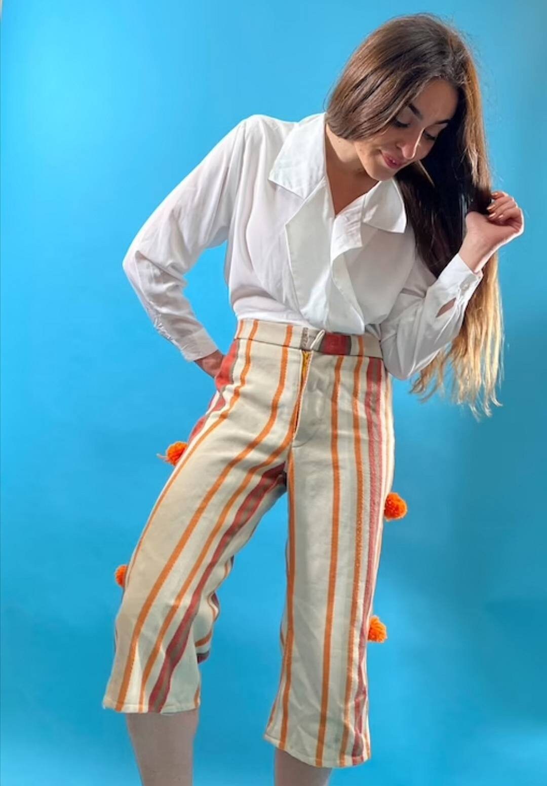 Vintage Revival 1970s Pom Pom Trousers.
