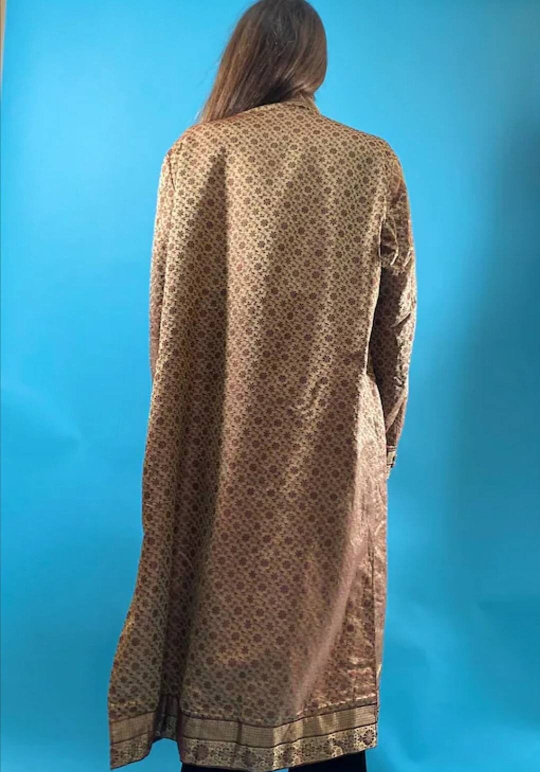 Vintage Revival Jacquard Button Up Gown.