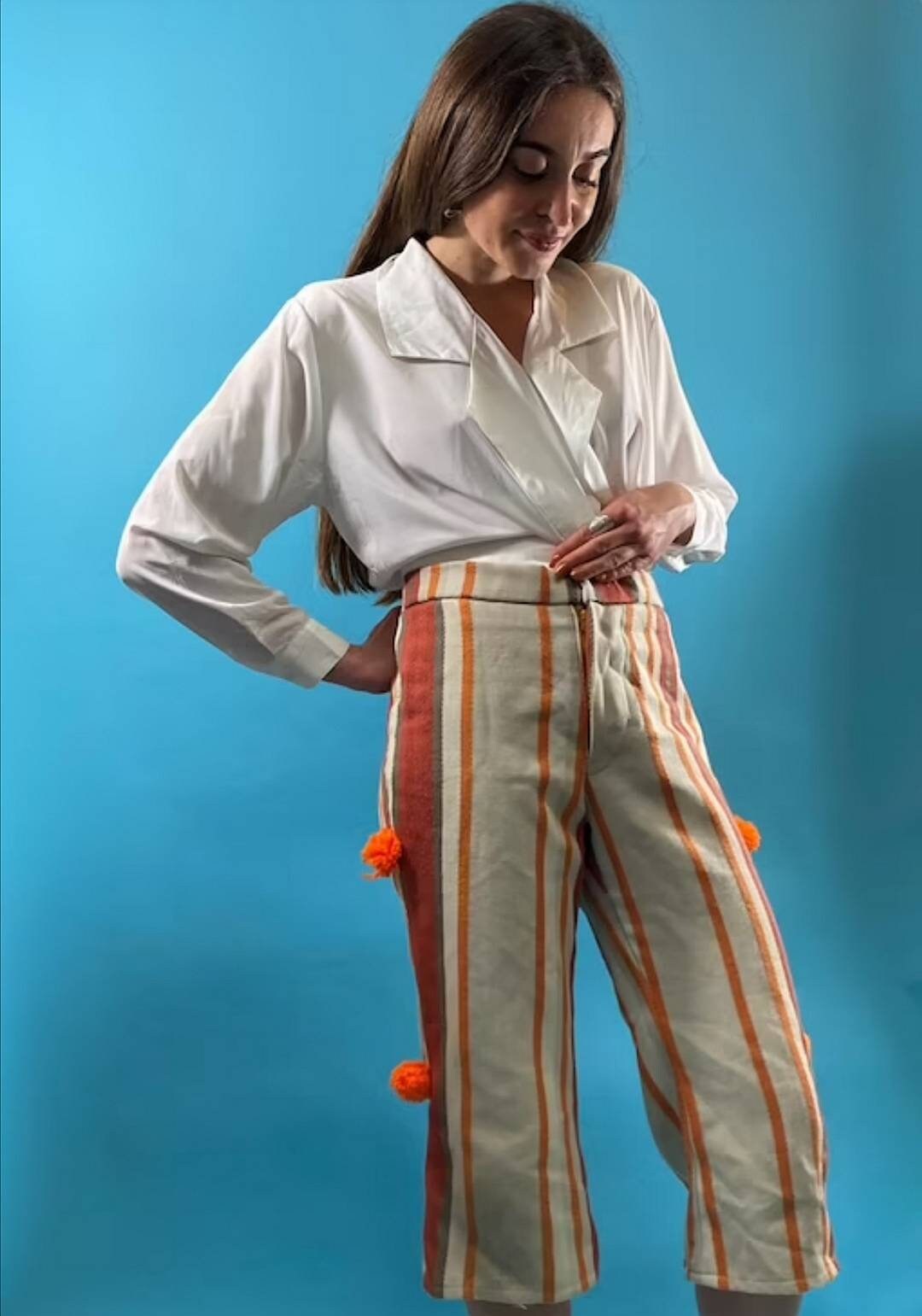 Vintage Revival 1970s Pom Pom Trousers.