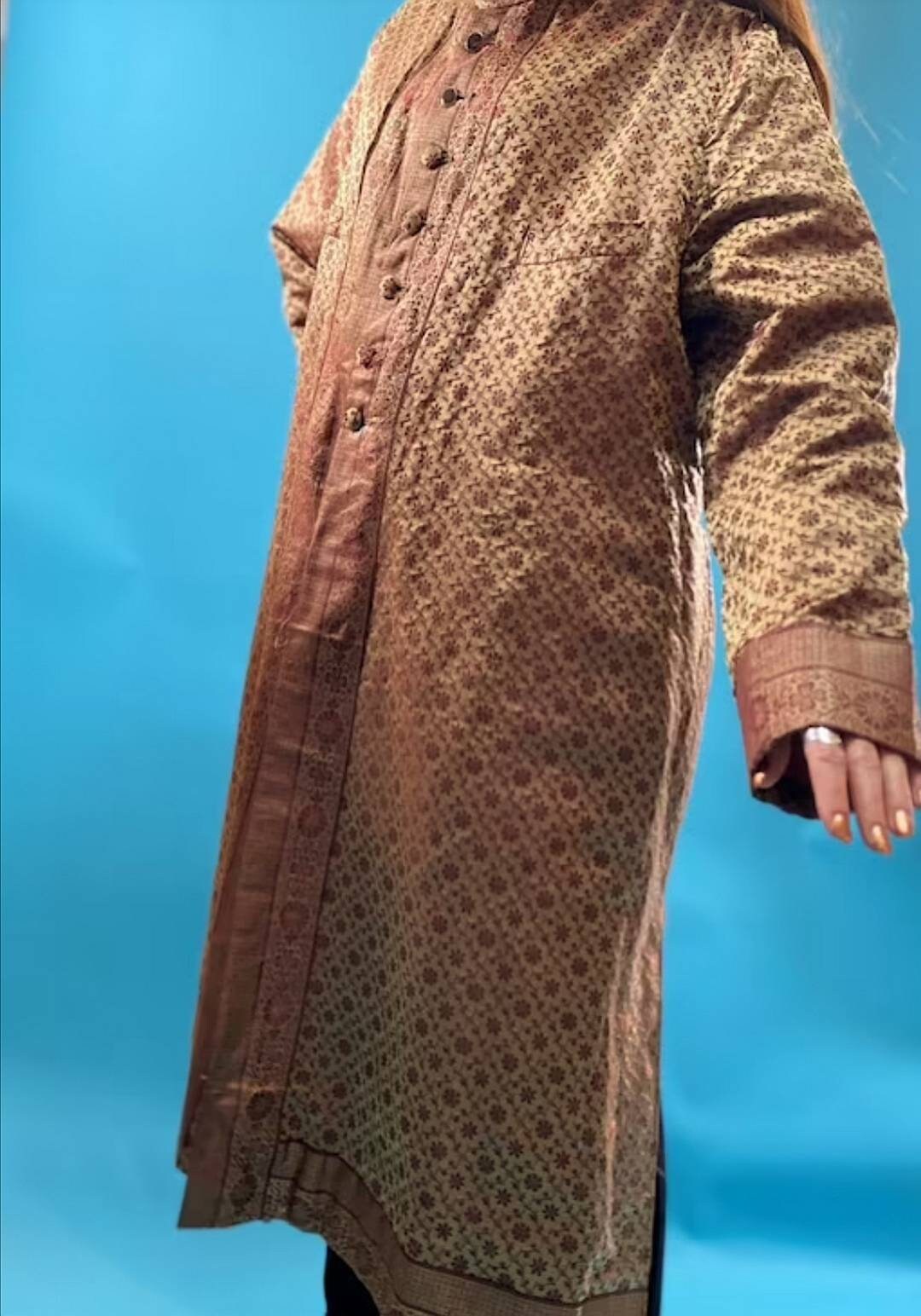 Vintage Revival Jacquard Button Up Gown.