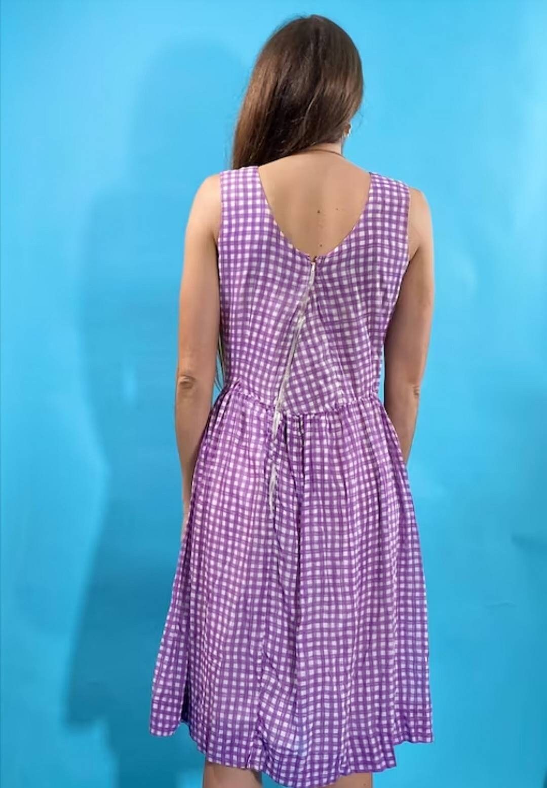 Vintage Revival 1950 Purple Checked Dress.