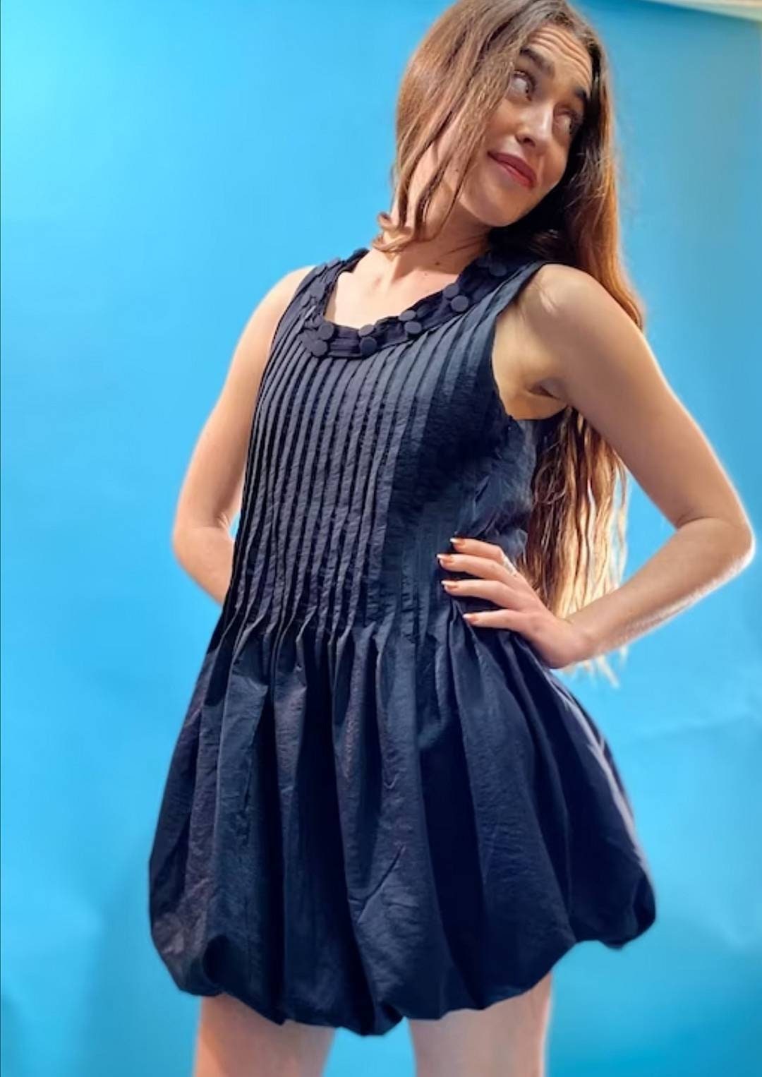 Vintage Revival 1960s Puffball Black Dress.