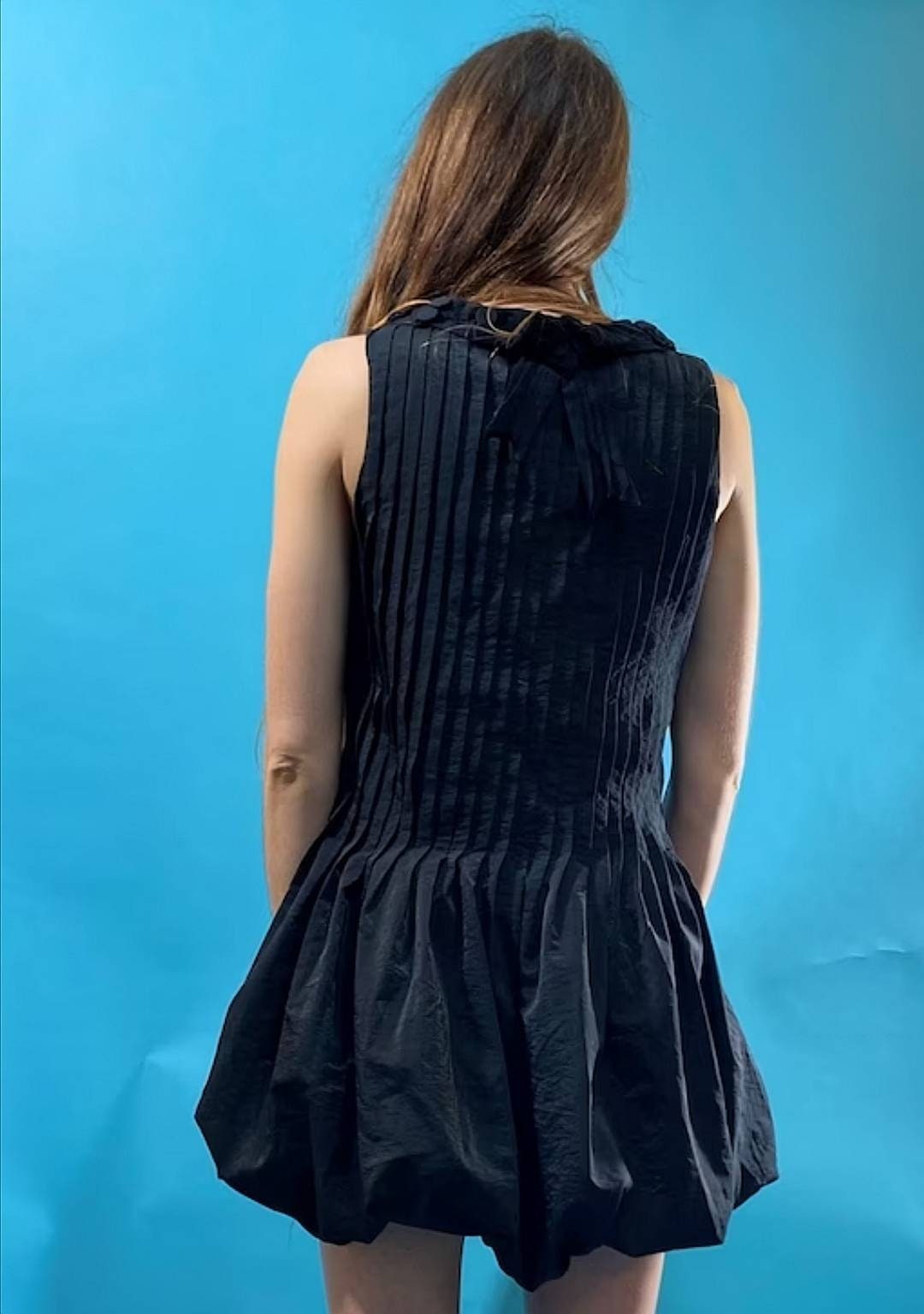 Vintage Revival 1960s Puffball Black Dress.