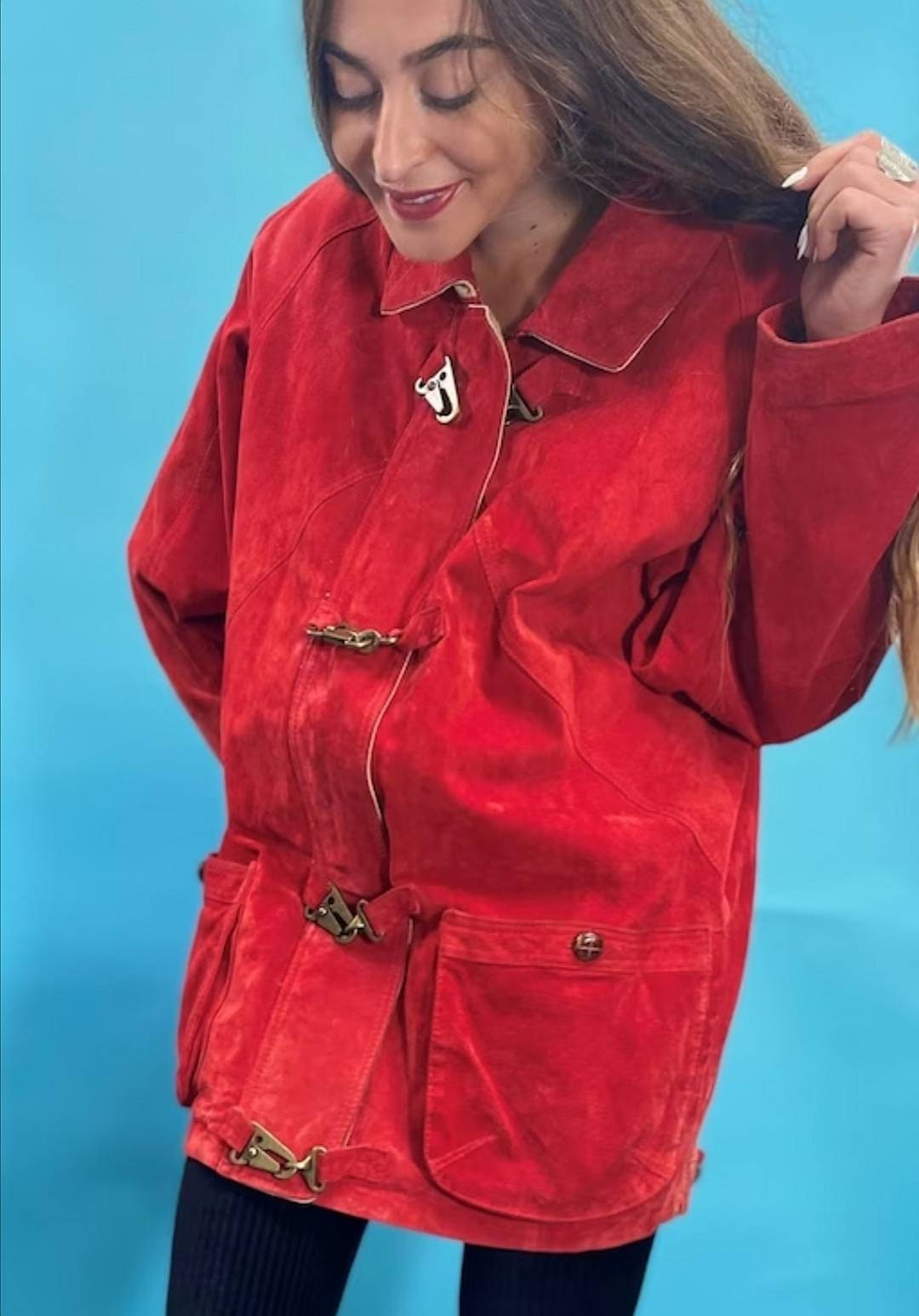 Vintage Red Suede Jacket.