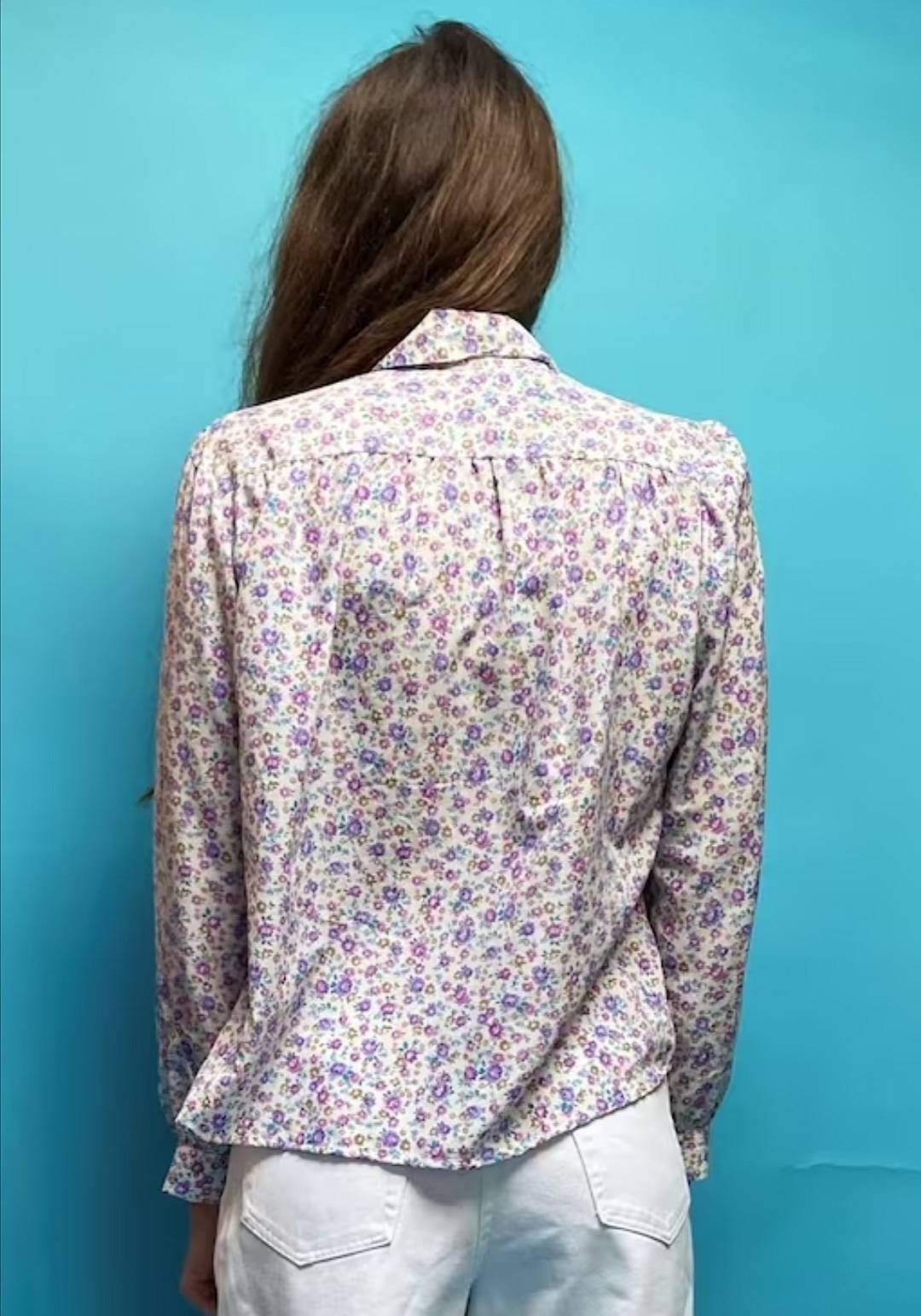 Purple Floral Button Up Shirt.