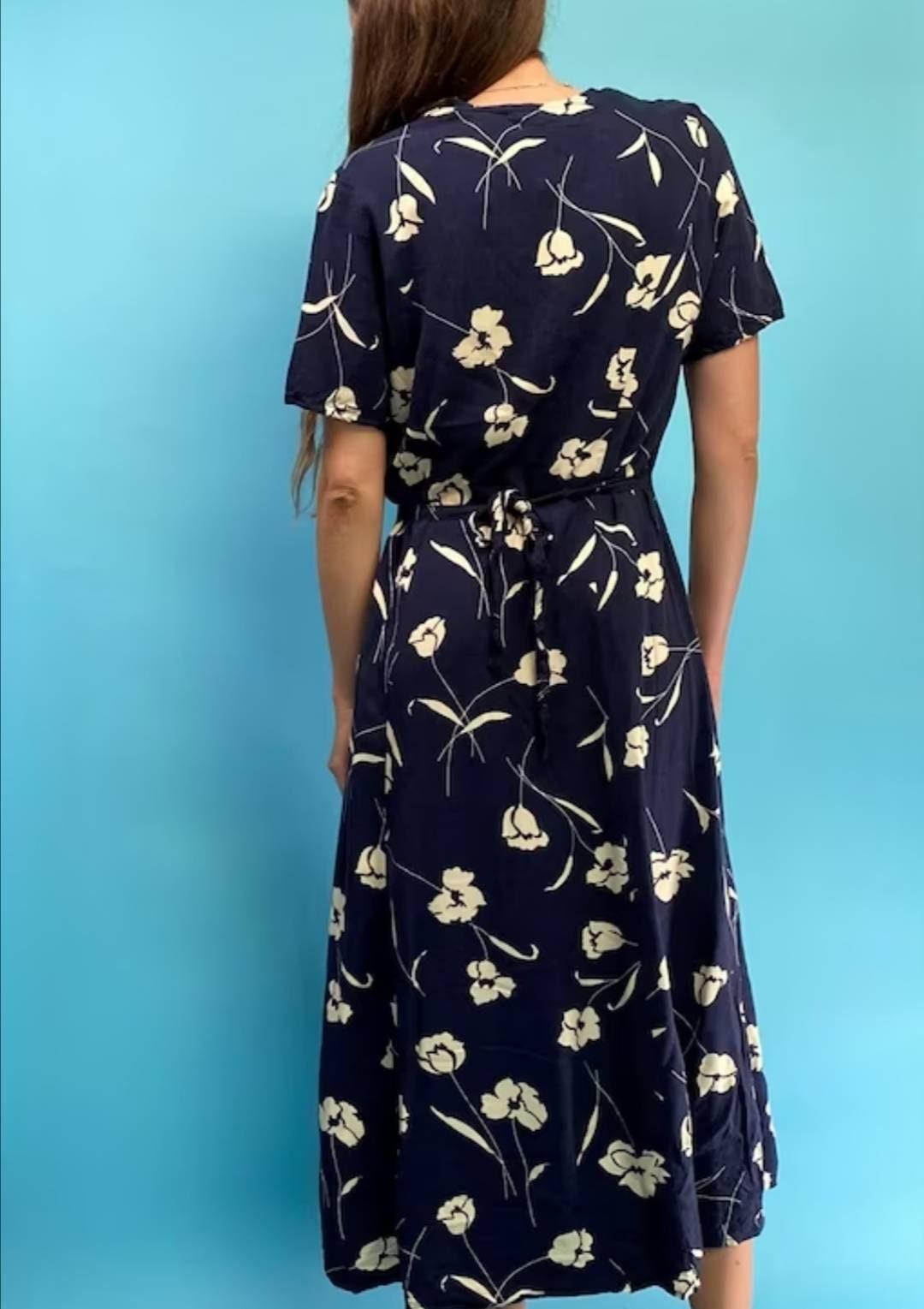 Vintage Floral Printed Button Up Tea Dress.