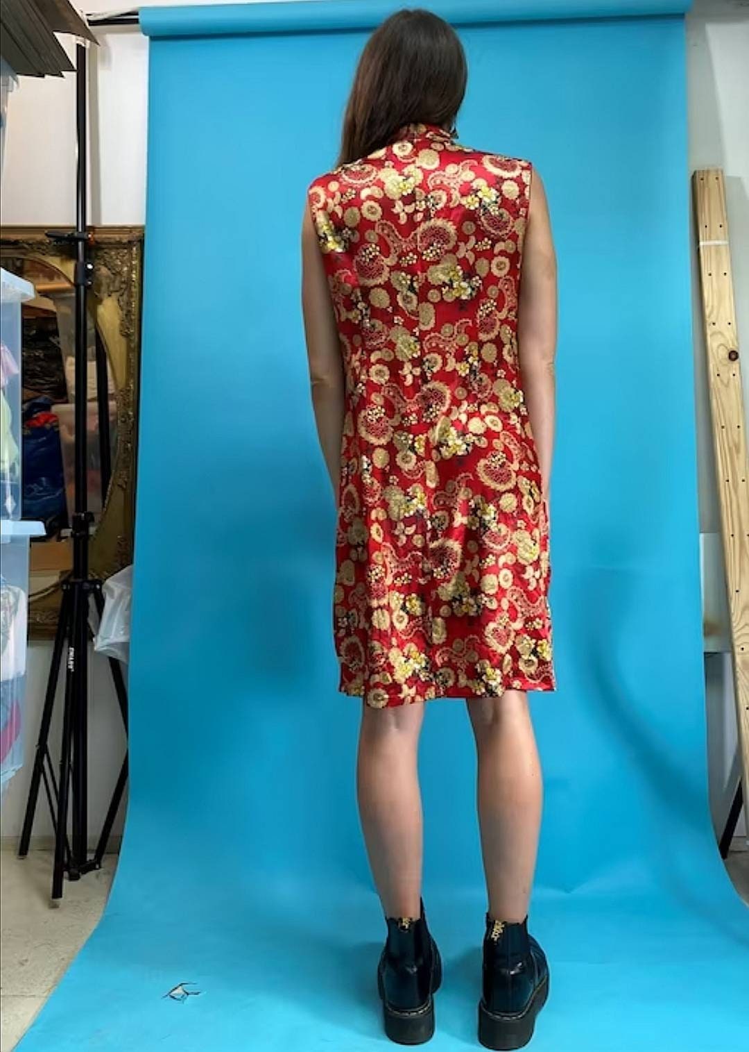 Vintage Chinoiserie Printed Dress.