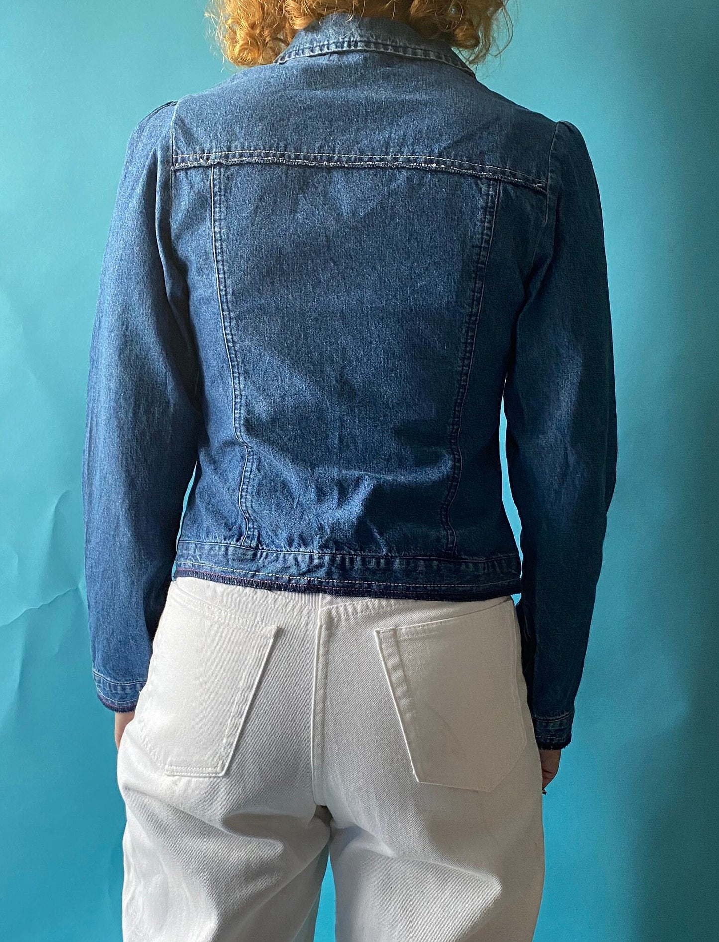 Y2K Petite Denim Biker Style Jacket.