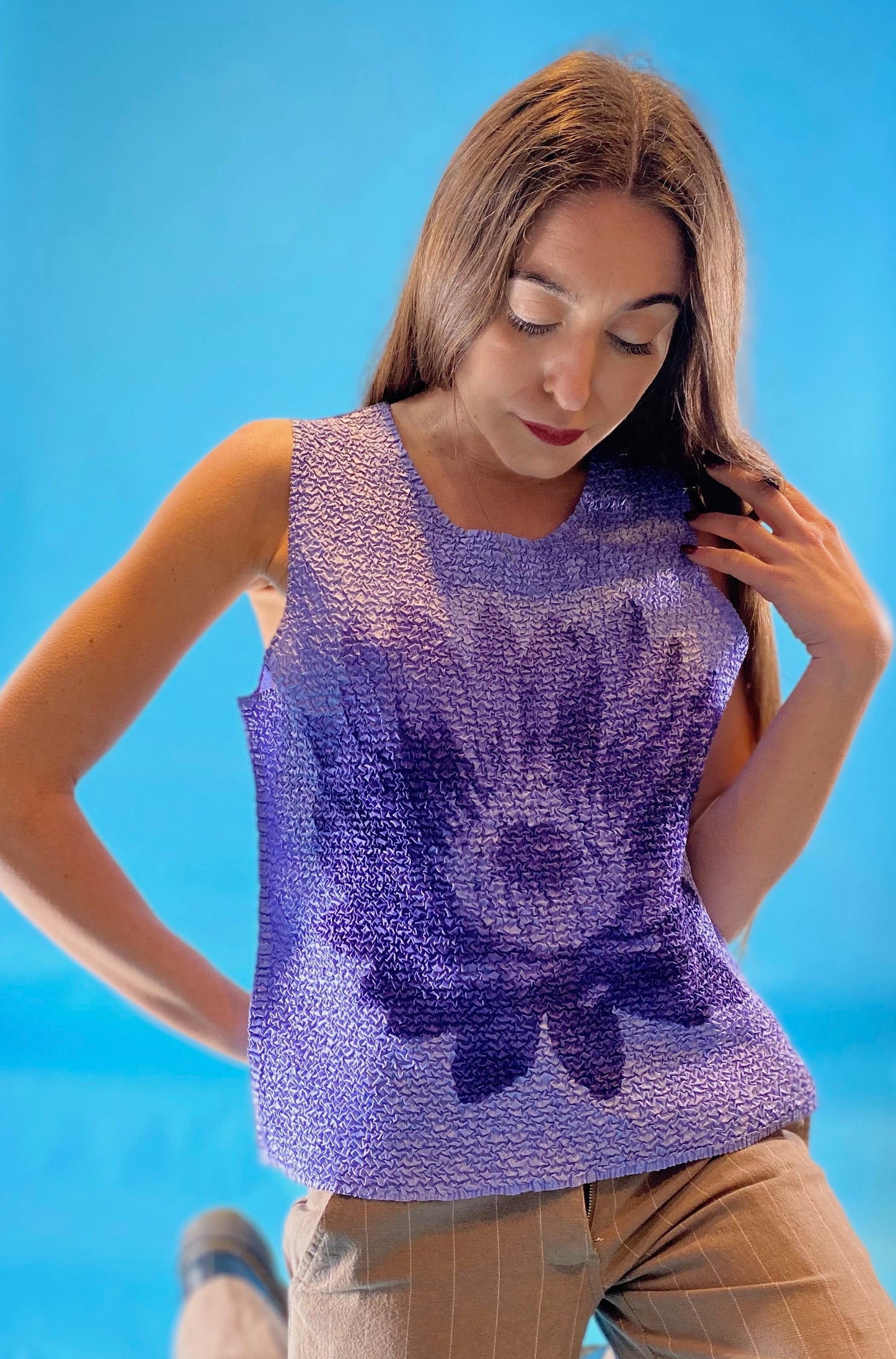 Y2k Textured Daisy Top.