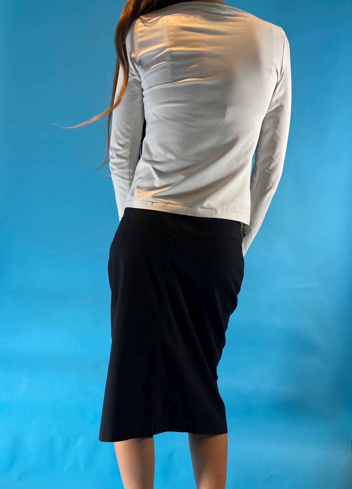 Vintage Y2K Black Midi Skirt.