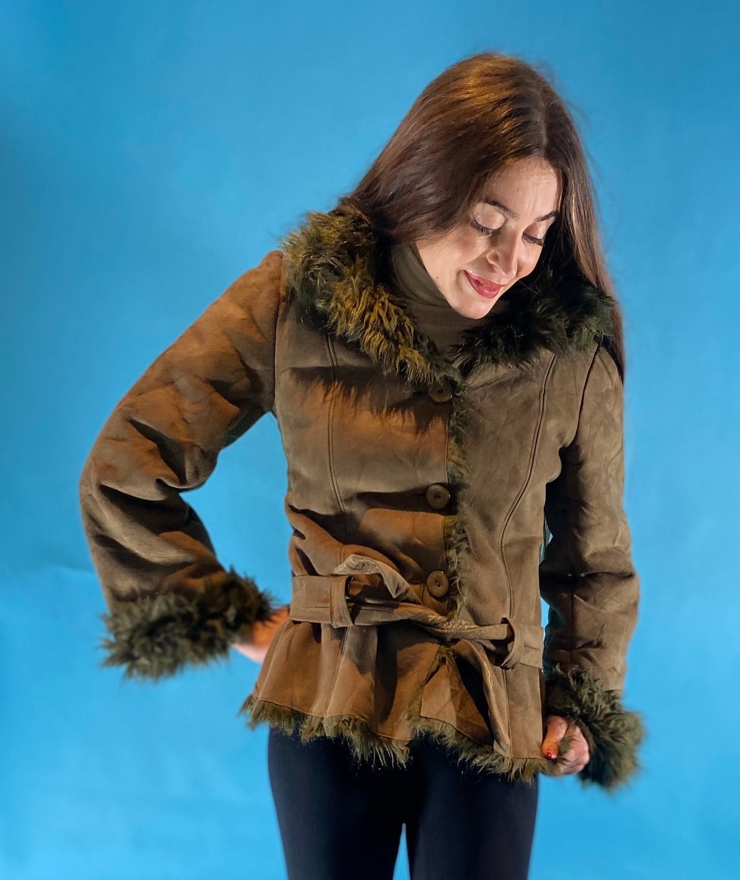 Y2K Vintage Short Afghan Penny Lane Coat.