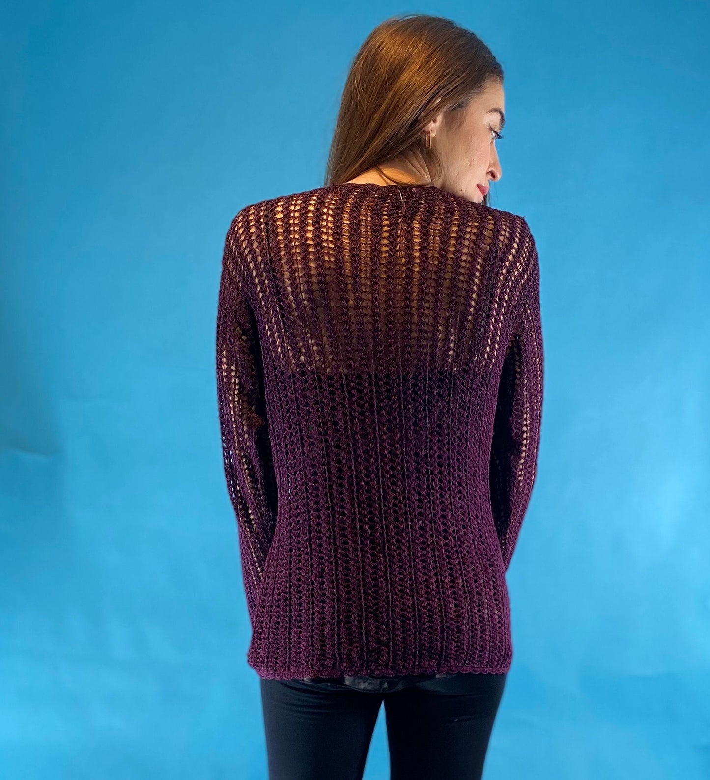 Vintage Y2K Crochet Cardigan Top.