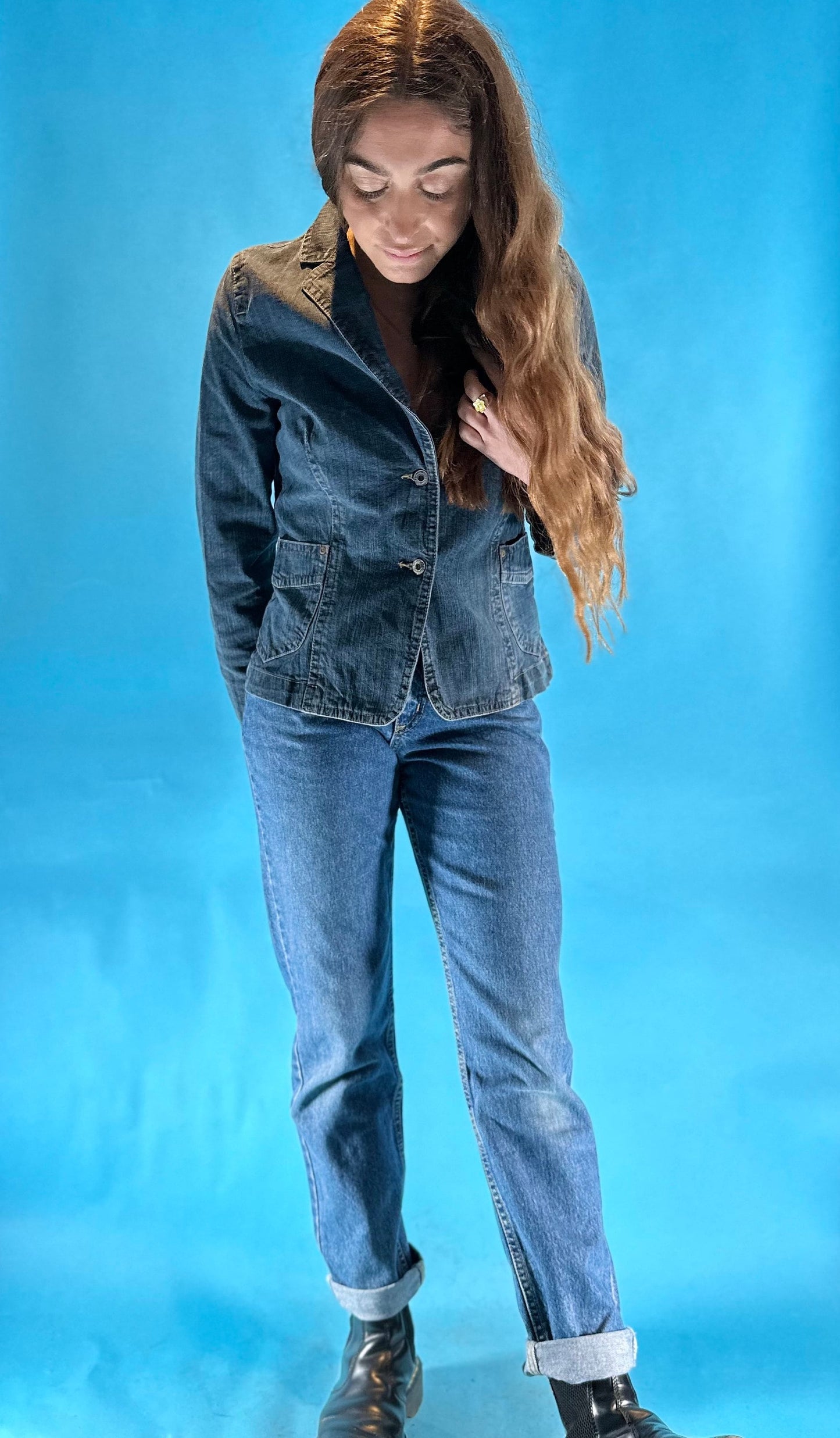 Vintage Lee 1980s High Waisted 'Mom' Tapered Denim Jeans.