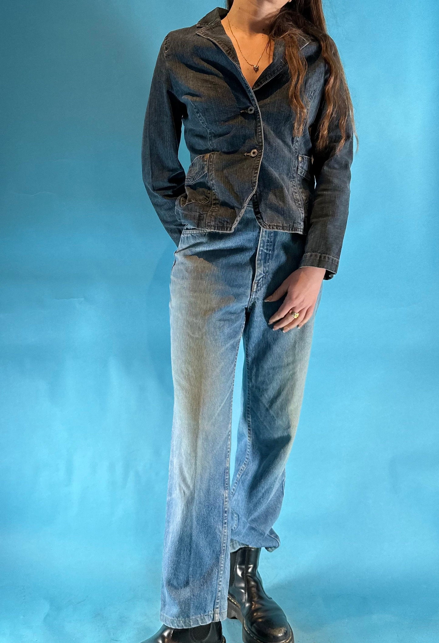 Vintage 1990s Y2K Calvin Klein Straight Leg Mid Rise Denim Jeans.