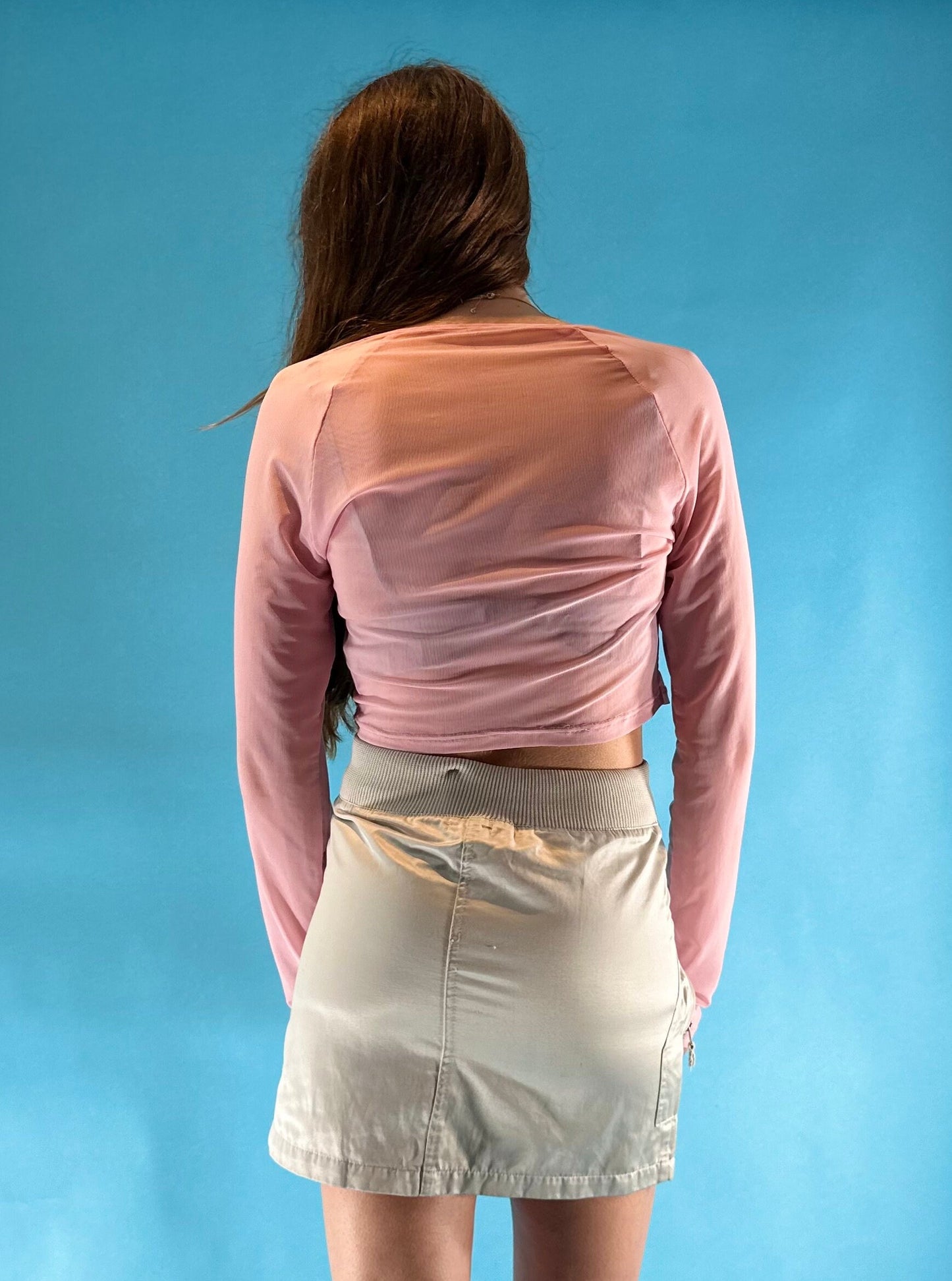 Vintage Y2K 2000s Cream Ecru Cargo Style Mini Skirt.