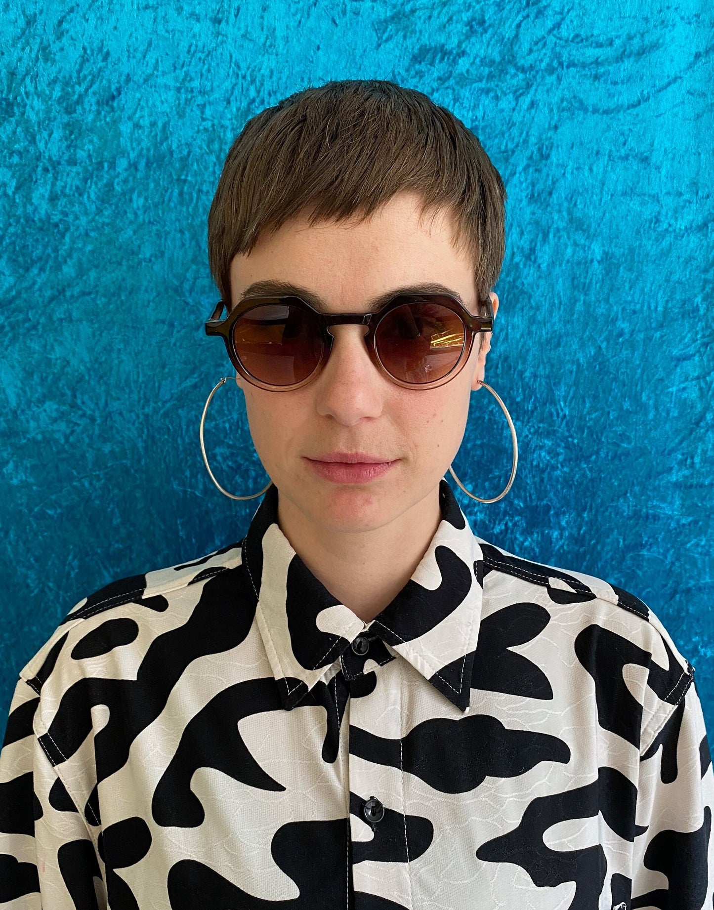 Vintage Hexagonal Shape Sunglasses - Brown & Clear