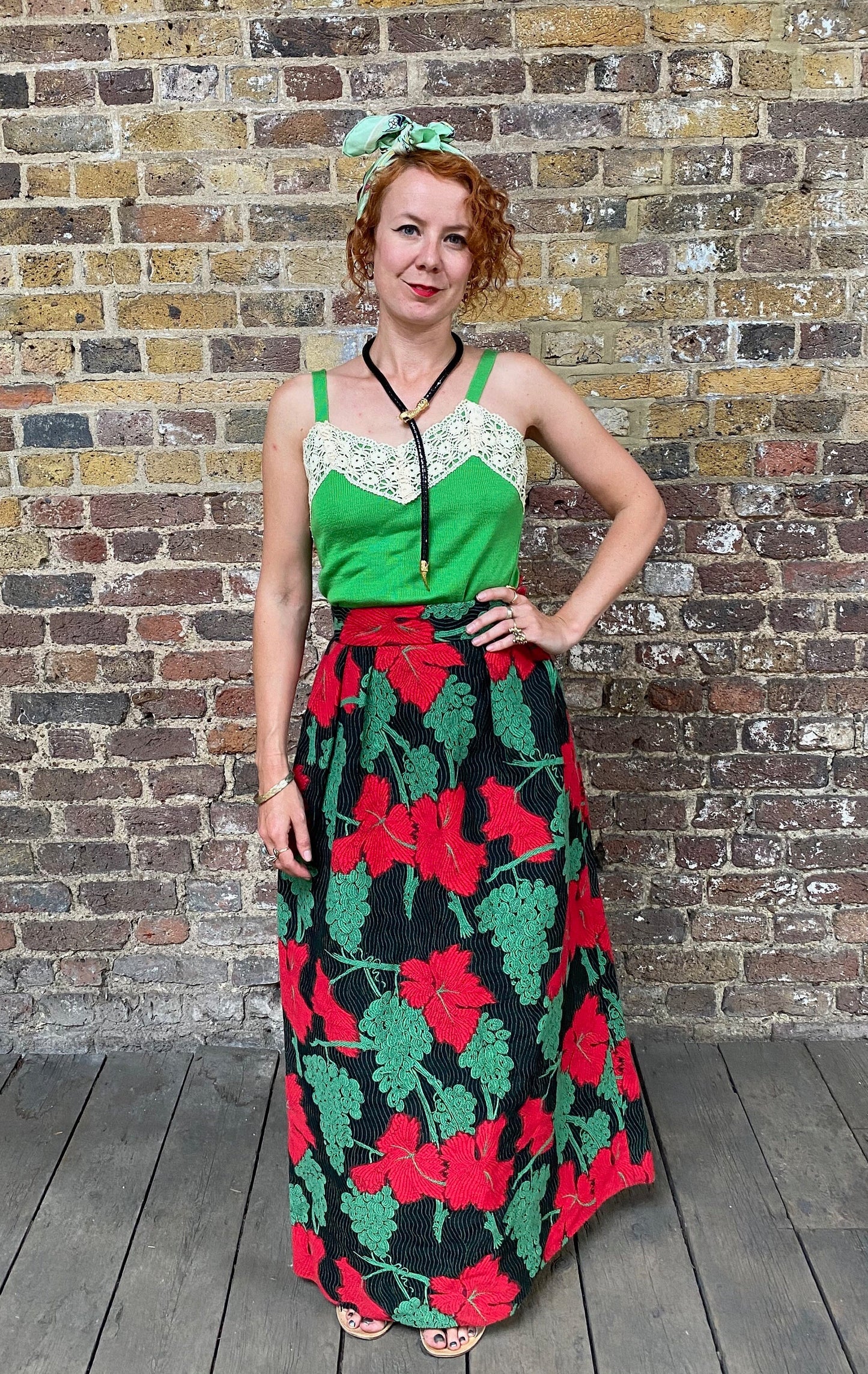 Vintage Thick Grape Print Skirt
