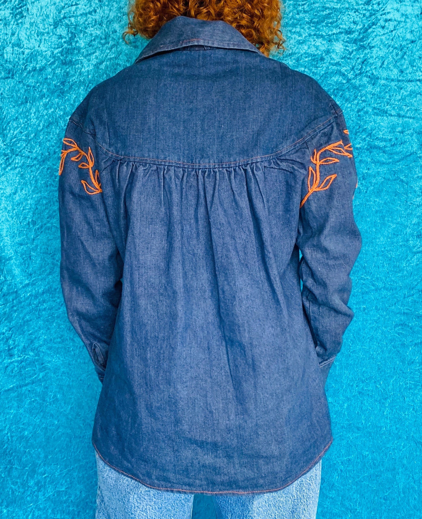 Vintage 70s Denim Smock Top.