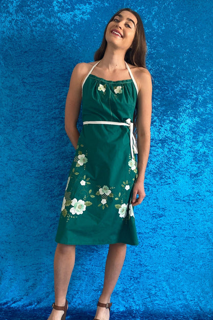 Vintage Bohemian 1970s Floral Embroidered two piece Dress & matching jacket.