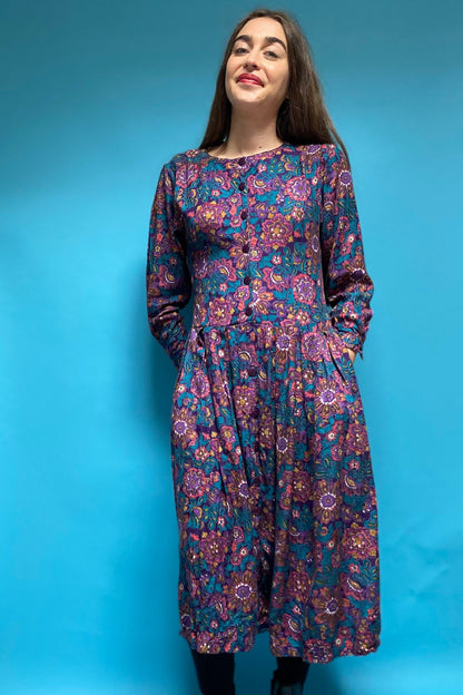 Vintage 80s Floral Boho Dress.