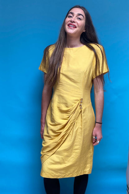 Vintage Summer 80s Yellow Dress.