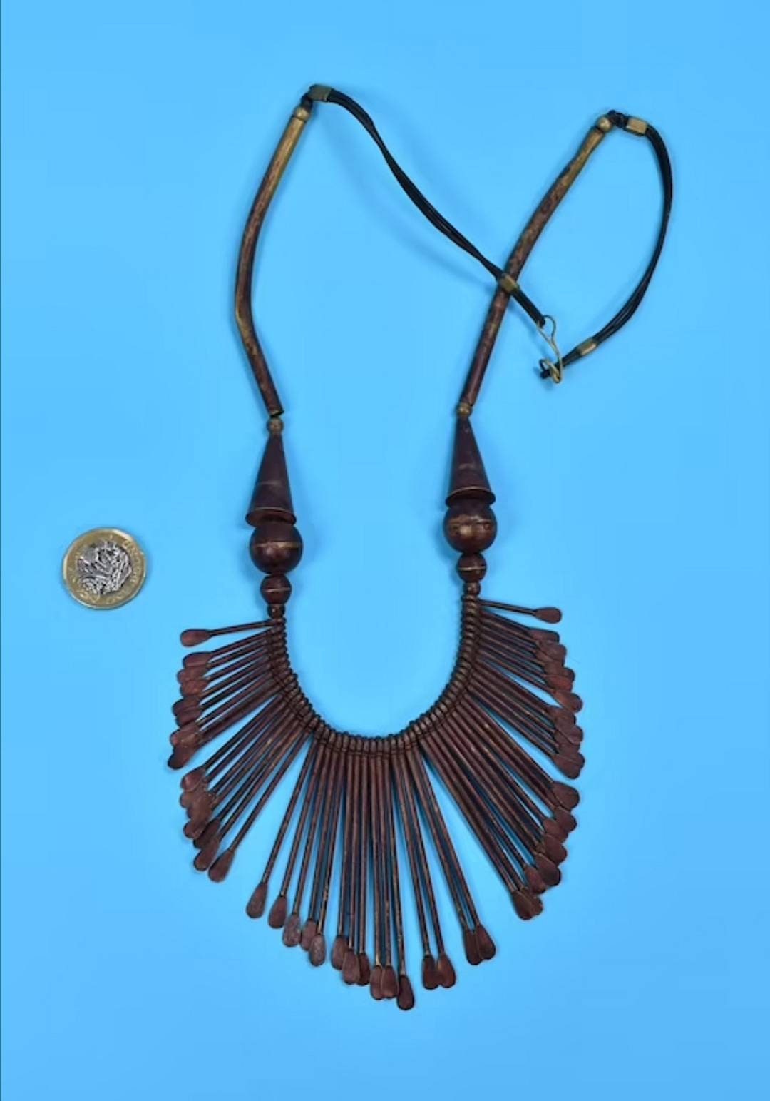 Vintage Bronze Prong Necklace