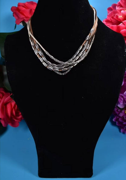 Vintage Multi-layered Silver Necklace