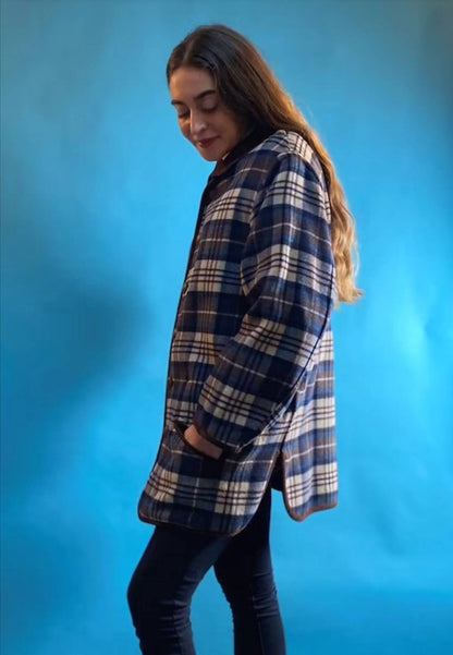Vintage Reversible Checked Wool Jacket.
