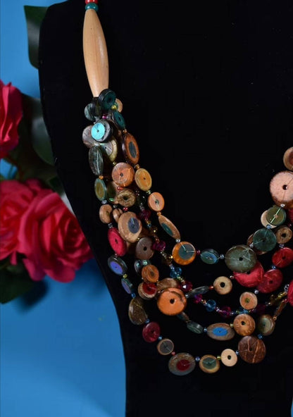 Vintage Multi Layered Beaded Necklace