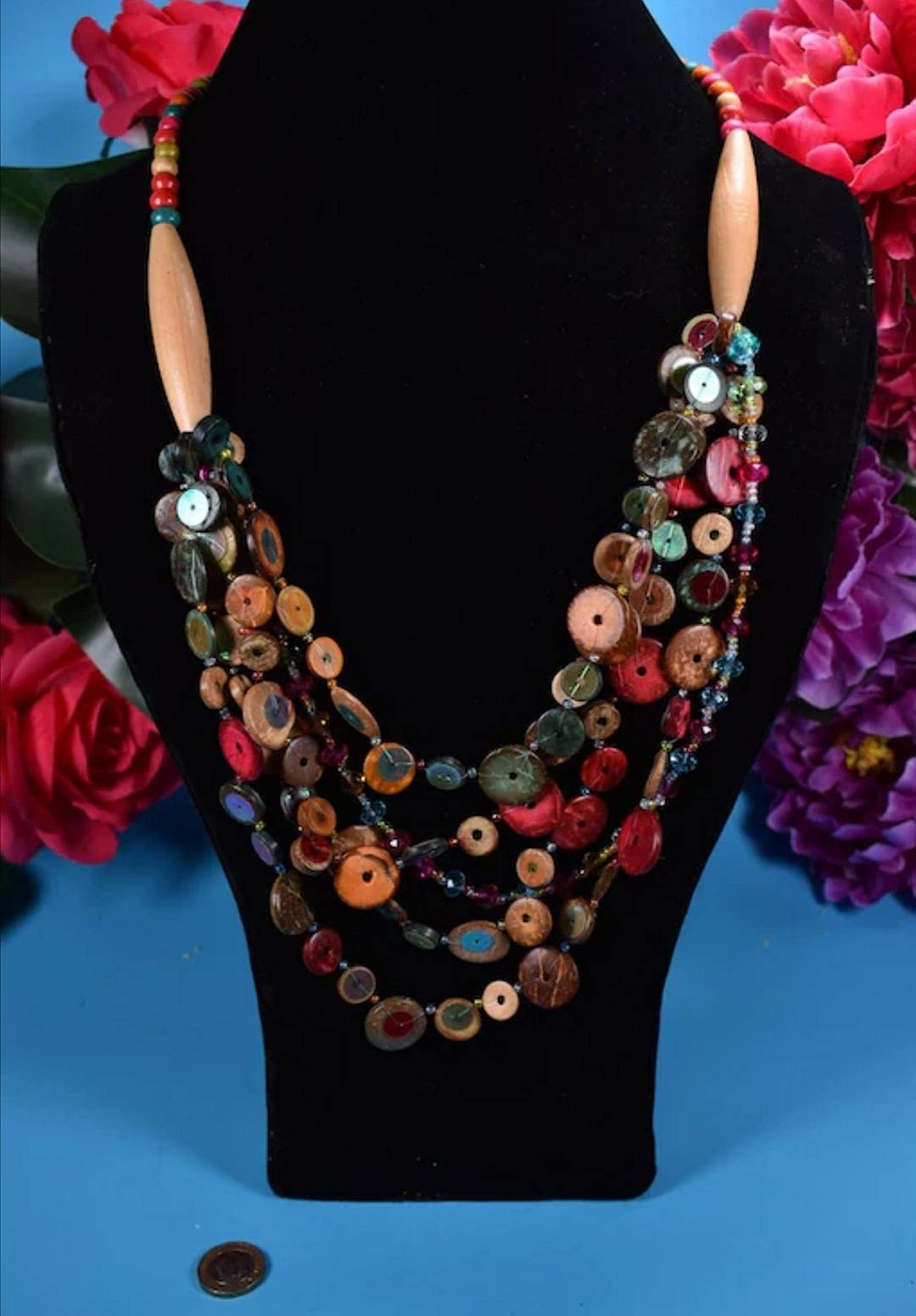 Vintage Multi Layered Beaded Necklace