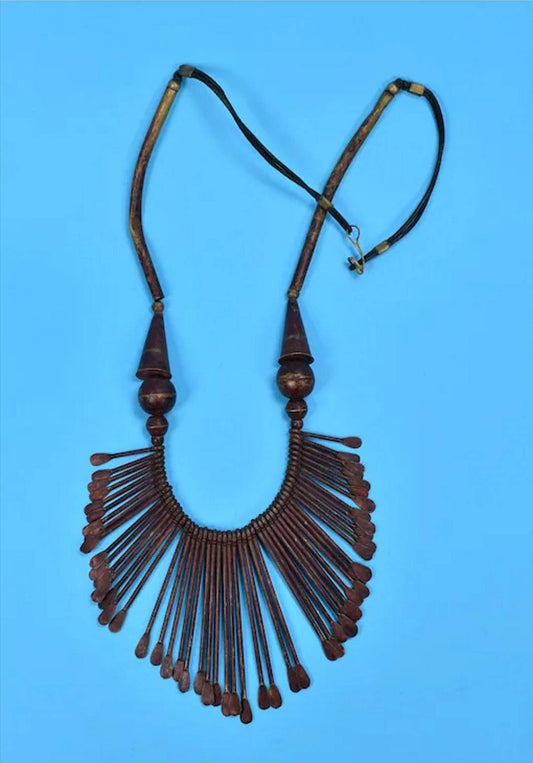 Vintage Bronze Prong Necklace