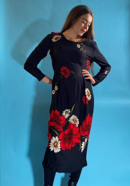 Vintage Red Rose Dress.