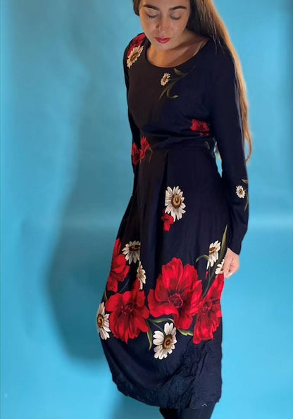 Vintage Red Rose Dress.