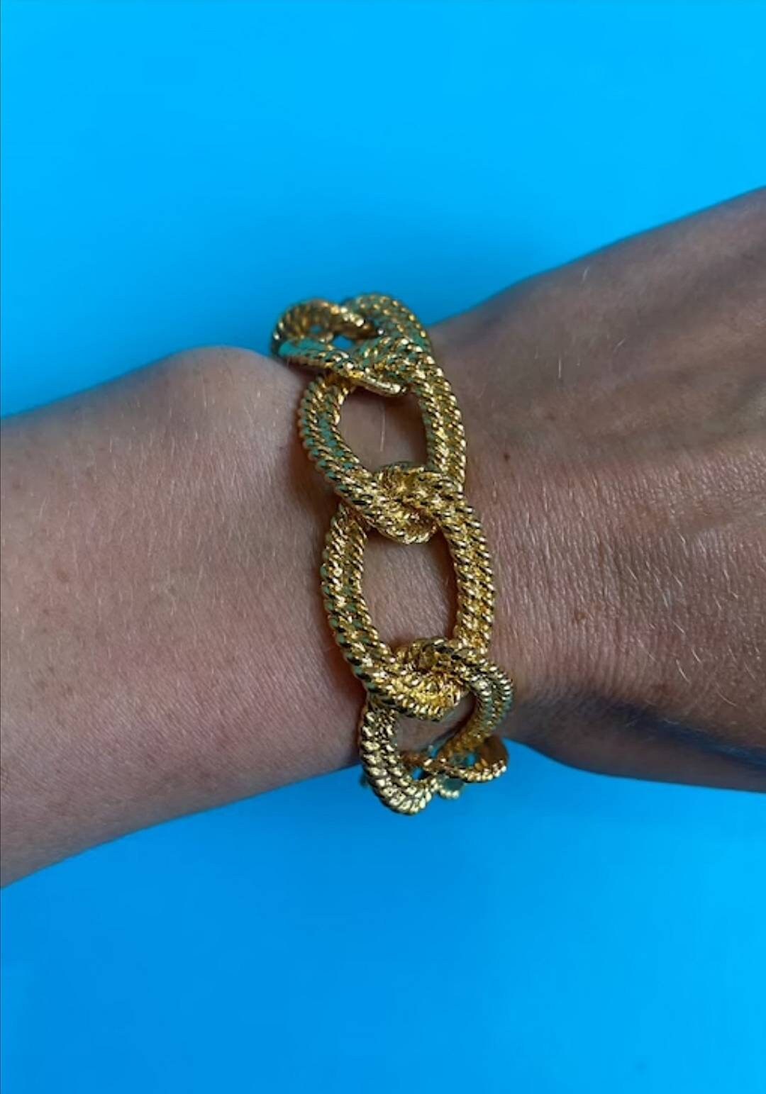 Vintage Gold Plated Chunky Link Bracelet
