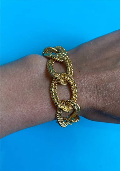 Vintage Gold Plated Chunky Link Bracelet
