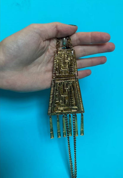 Vintage Gold Plated Egyptian Necklace