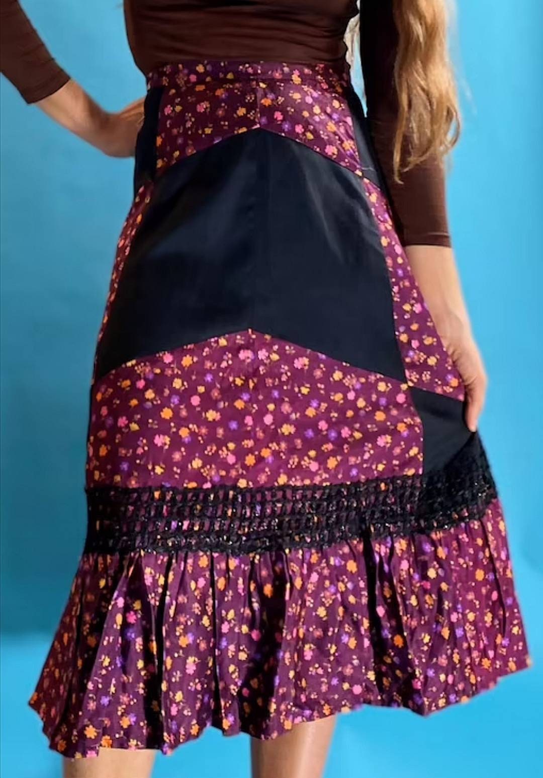 Vintage Paisley Patchwork Skirt.