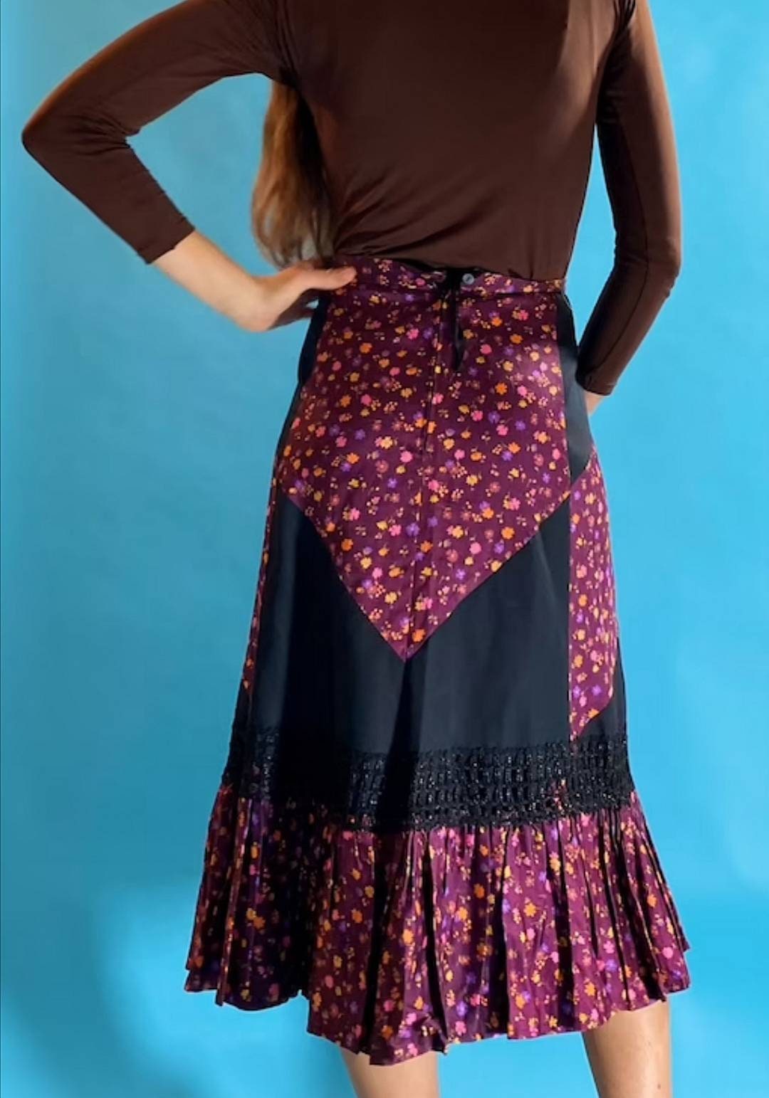 Vintage Paisley Patchwork Skirt.