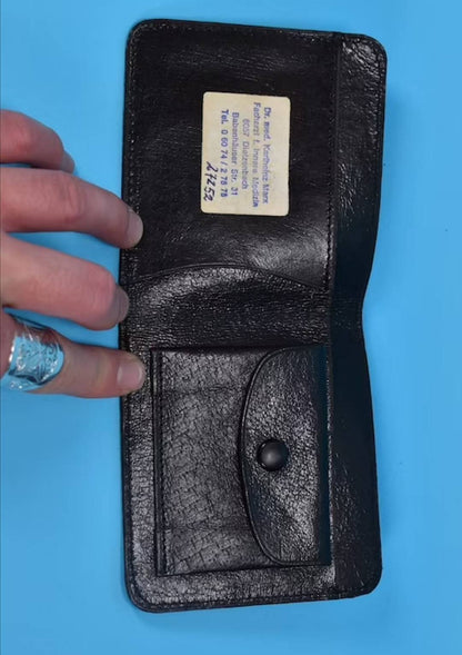 Vintage Mini Black Leather Wallet