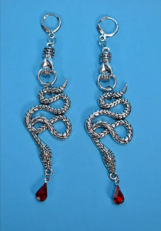 Snake Earrings - Silver